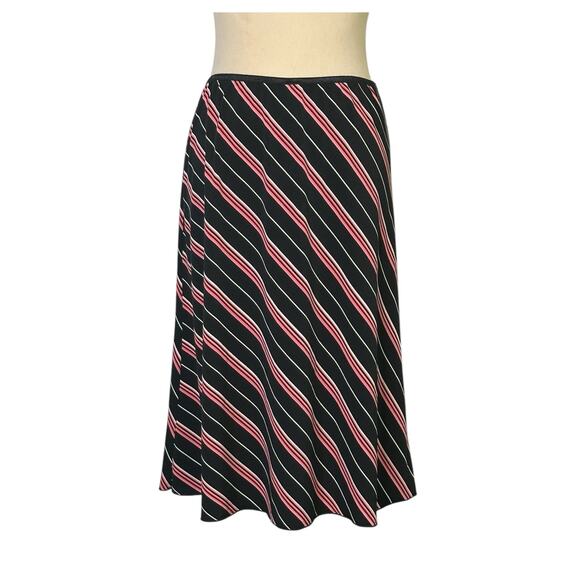 Wrapper Y2K black pink stripes pull on skirt size small - Picture 2 of 10